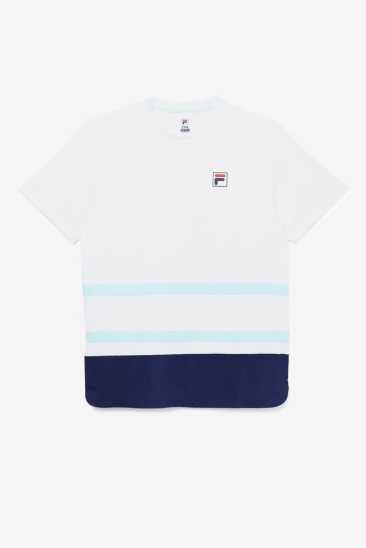 Fila Homme Legends Rally Crew 100 Blanche / Navy / Paradise / Beach Glass Fila France AKP-497216